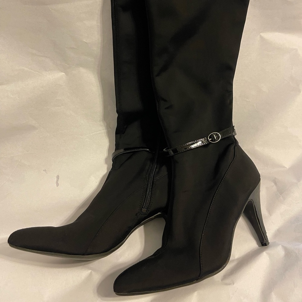 Nine West Knee Length Nylon Black Boots